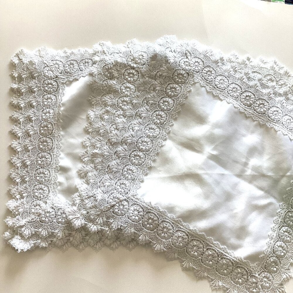 8 White Lace Small Placemats Mats Dinner Napkins Wedding Table Linens